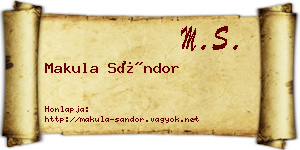 Makula Sándor névjegykártya
