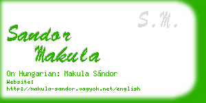 sandor makula business card